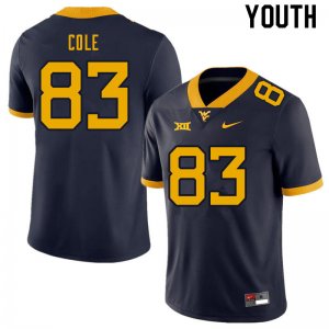 Youth West Virginia Mountaineers NCAA #83 CJ Cole Navy Authentic Nike Stitched College Football Jersey RV15M17FN